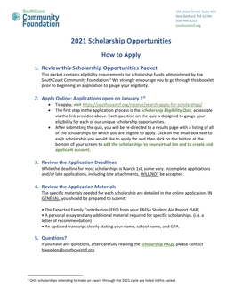 2021 Scholarship Opportunities