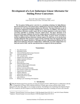Development of a Low Inductance Linear Alternator for Stirling Power Convertors