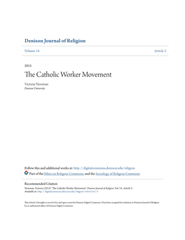 The Catholic Worker Movement