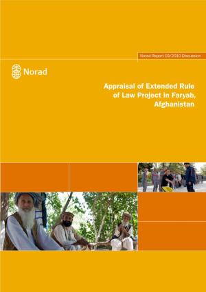 Appraisal of Extended Rule of Law Project in Faryab, Afghanistan