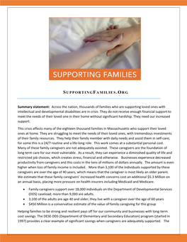 SUPPORTINGFAMILIES.ORG Summary Statement: Across The