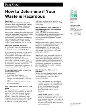 How to Determine If Your Waste Is Hazardous