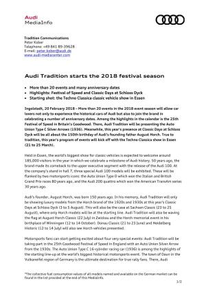Audi Tradition Starts the 2018 Festival Season