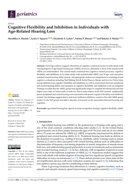 Cognitive Flexibility and Inhibition in Individuals with Age-Related Hearing Loss
