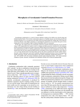 Microphysics of Aerodynamic Contrail Formation Processes