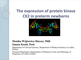 The Expression of Protein Kinase CK2 in Preterm Newborns