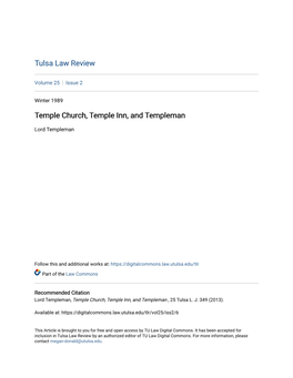 Temple Church, Temple Inn, and Templeman