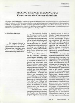 Kwanzaa and the Concept of Sankofa
