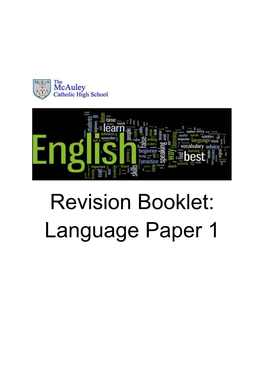 Revision Booklet: Language Paper 1
