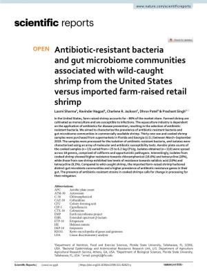 Antibiotic-Resistant Bacteria and Gut Microbiome Communities Associated with Wild-Caught Shrimp from the United States Versus Im