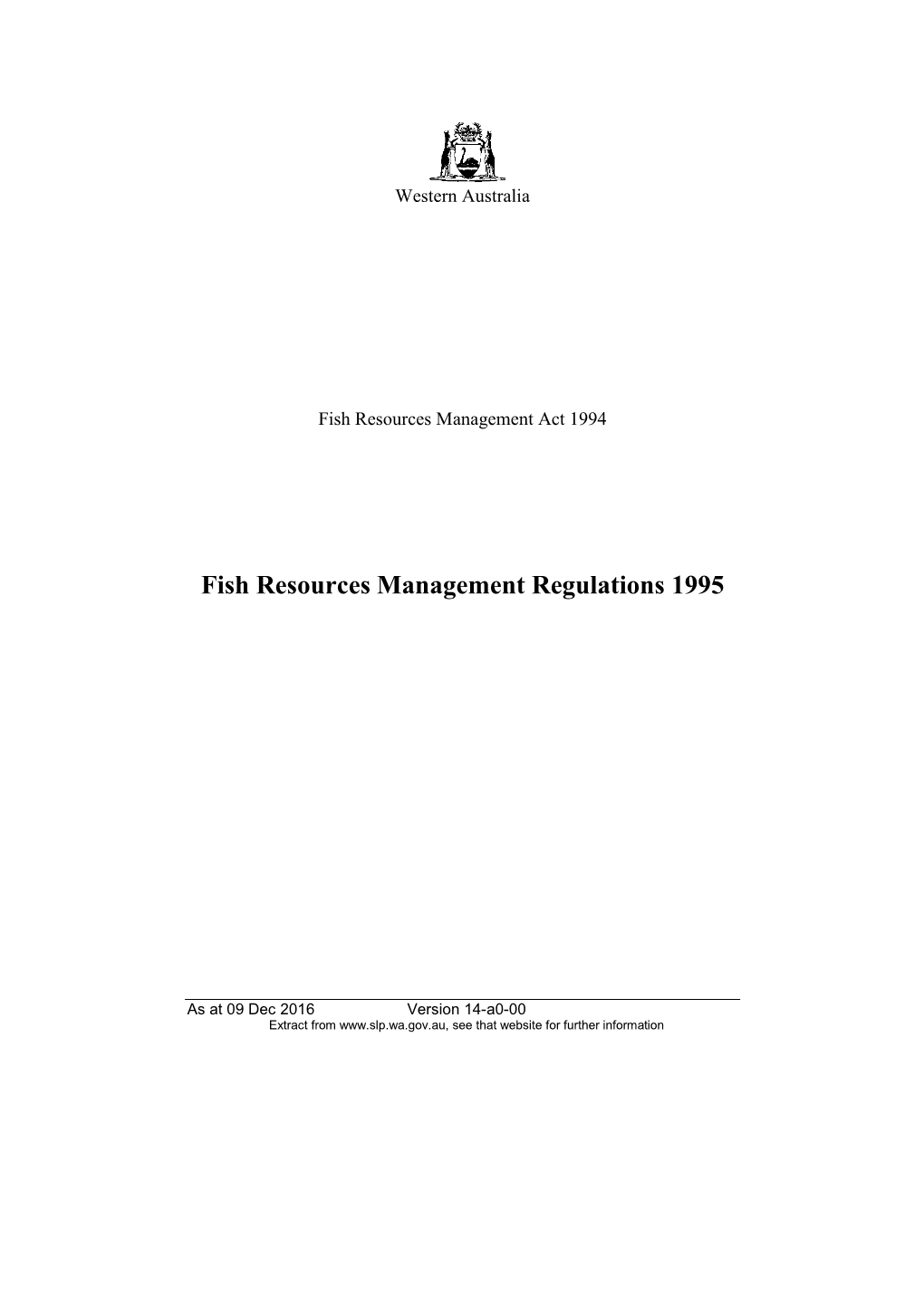 Fish Resources Management Regulations 1995