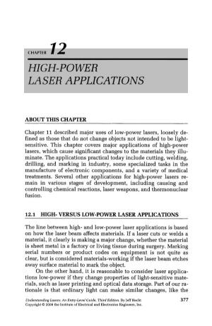 High-Power Laser Applications