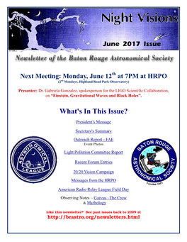 June 2017 BRAS Newsletter