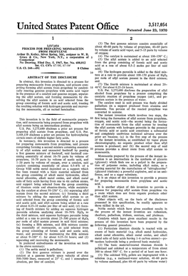 United States Patent Office Patented June 23, 1970 2 (3) the First Gaseous Mixture Consists Essentially of 3,517,054 PROCESS for PREPARNG