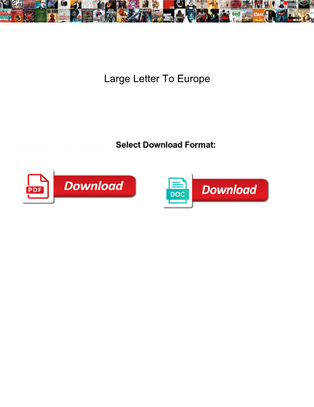 Large Letter to Europe