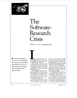 The Software-Research Crisis