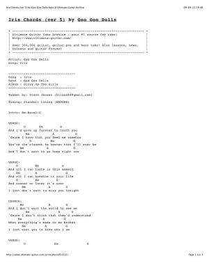 Iris Chords (Ver 5) by Goo Goo Dolls Tabs @ Ultimate Guitar Archive 09-09-21 19:46