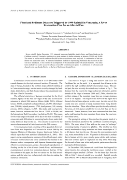 Flood and Sediment Disasters Triggered by 1999 Rainfall in Venezuela; a River Restoration Plan for an Alluvial Fan