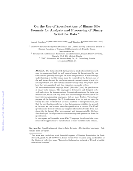 On the Use of Specifications of Binary File