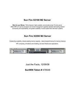 Sun Fire X2100 M2 Server