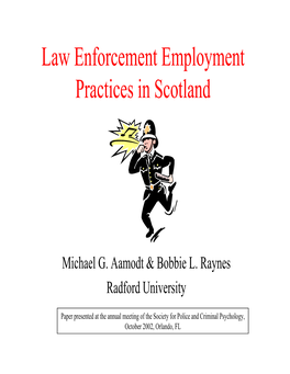 Law Enforcement Employment Practices in Scotland