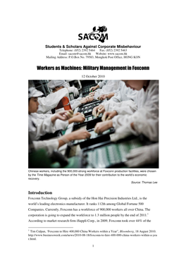 Military Management in Foxconn