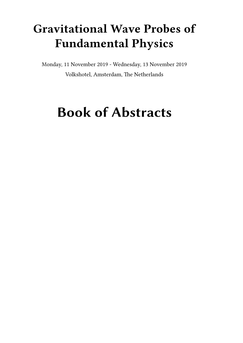 Book of Abstracts Ii Contents