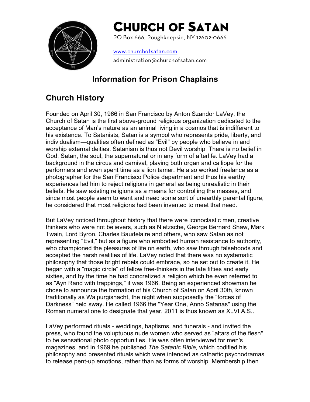 Information for Prison Chaplains