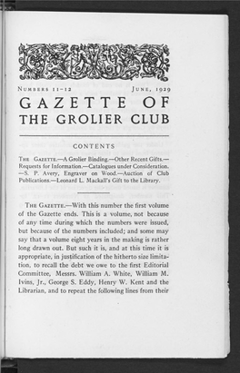Gazette of the Grolier Club