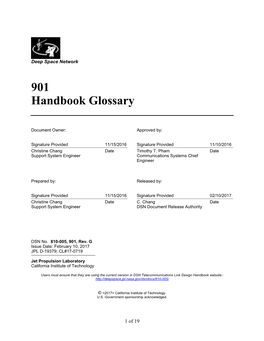 901 Handbook Glossary