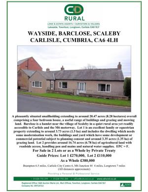Wayside, Barclose, Scaleby Carlisle, Cumbria, Ca6 4Lh