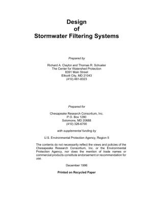 Design of Stormwater Filtering Systems