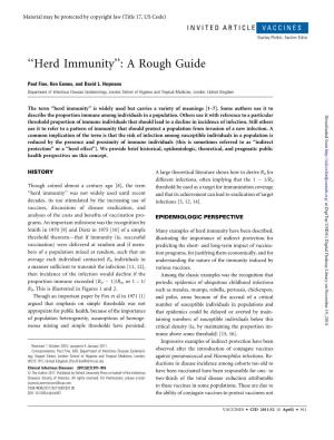 ''Herd Immunity'': a Rough Guide