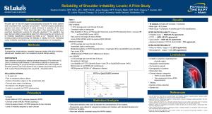 Reliability of Shoulder Irritability Levels
