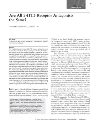 Are All 5-HT3 Receptor Antagonists the Same?