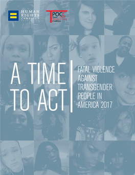 Fatal Violence Against Transgender People in America