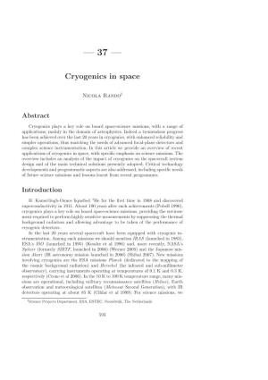 Cryogenics in Space