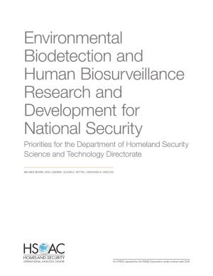 Environmental Biodetection and Human Biosurveillance Research