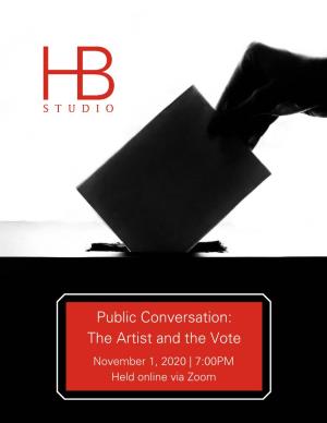 The Artist and the Vote Event Program