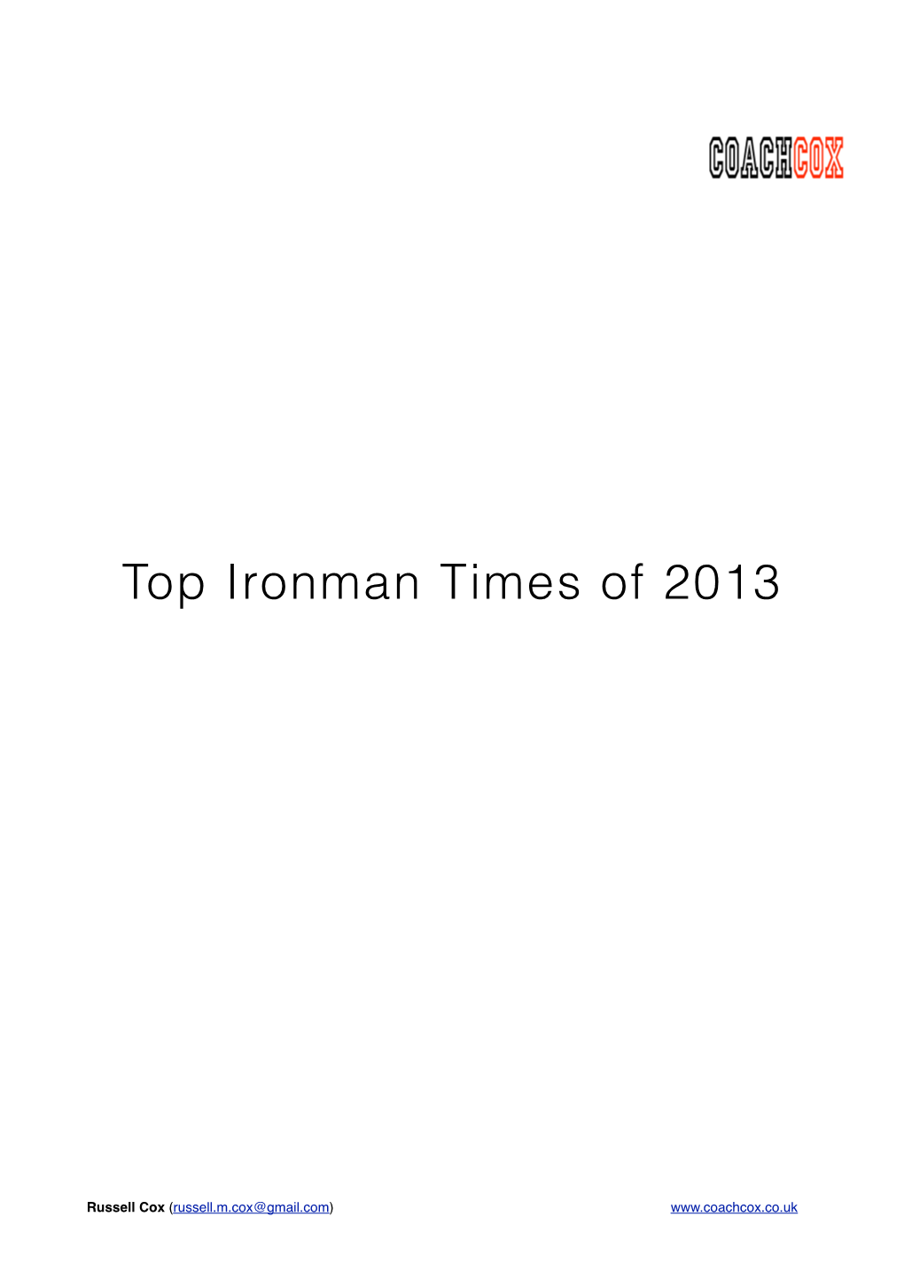 2013 Top Ironman Times