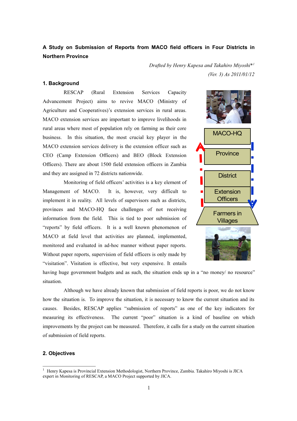 A Study on Submission of Reports from MACO Field Officers in Four Districts in Northern