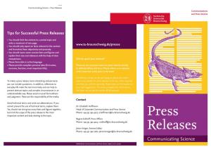 Press Releases Communications and Press Service