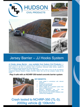 Jersey Barrier – JJ Hooks System