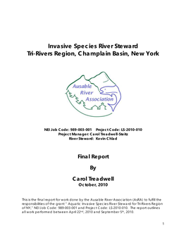 Invasive Species River Steward Tri-Rivers Region, Champlain Basin, New York