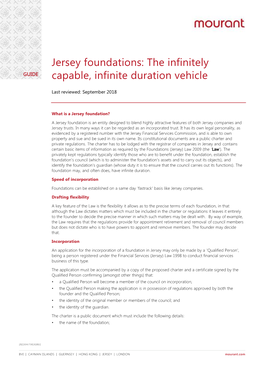 Jersey Foundations: the Infinitely Capable, Infinite Duration