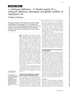 2: Genetic Aspects of a Antitrypsin Deficiency