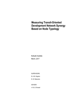 Measuring Transit-Oriented Development Network Synergy Based on Node Typology
