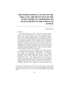 The International Tactics of the Amia Case: the Relevance of the Inter-American Commission on Human Rights in the Pursuit of Justice