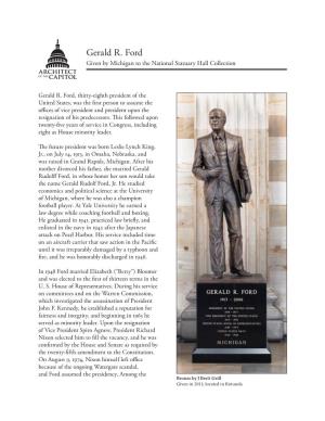 Gerald R. Ford Given by Michigan to the National Statuary Hall Collection