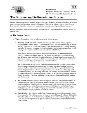 Section 7C-1 - the Erosion and Sedimentation Process